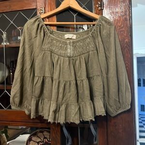 LUCKY BRAND BOHO HIPPIE PEASANT TOP XS